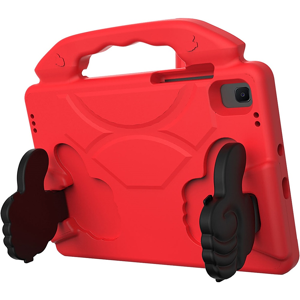 Left View: SaharaCase - YES! KidProof Case for Samsung Galaxy Tab A8 - Red