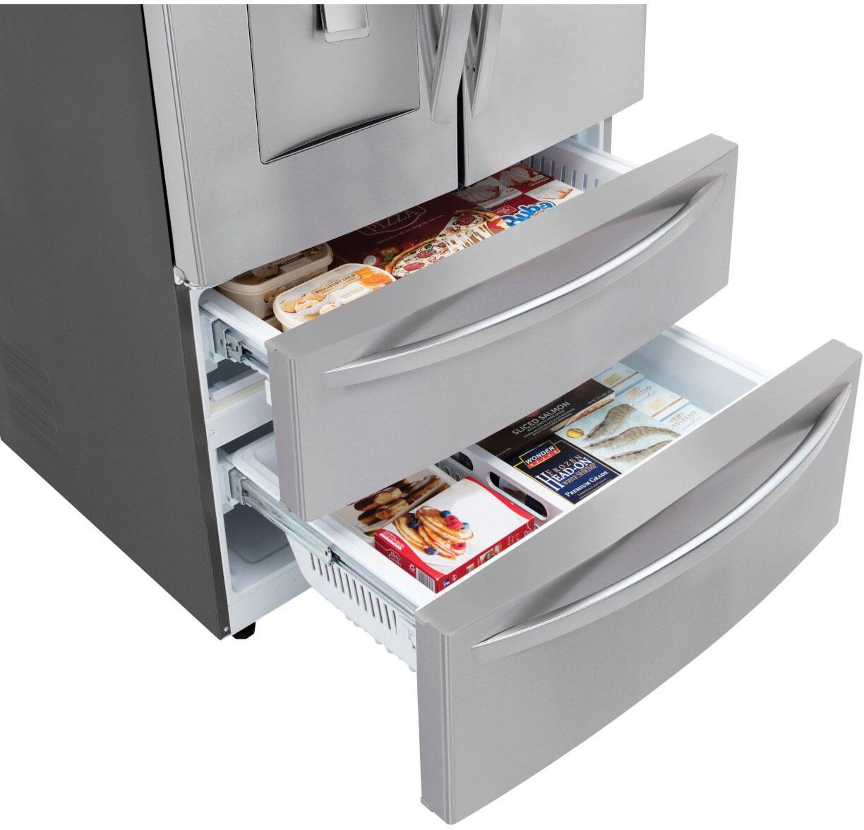 Alt View 18. LG - 28.6 Cu. Ft. 4-Door French Door Smart Refrigerator with Water Dispenser - Stainless Steel.