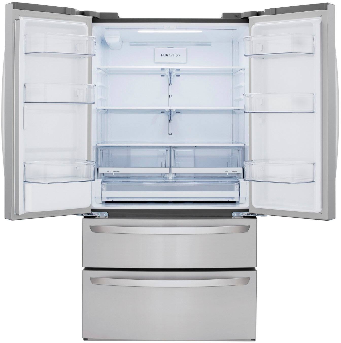 Alt View 2. LG - 28.6 Cu. Ft. 4-Door French Door Smart Refrigerator with Water Dispenser - Stainless Steel.