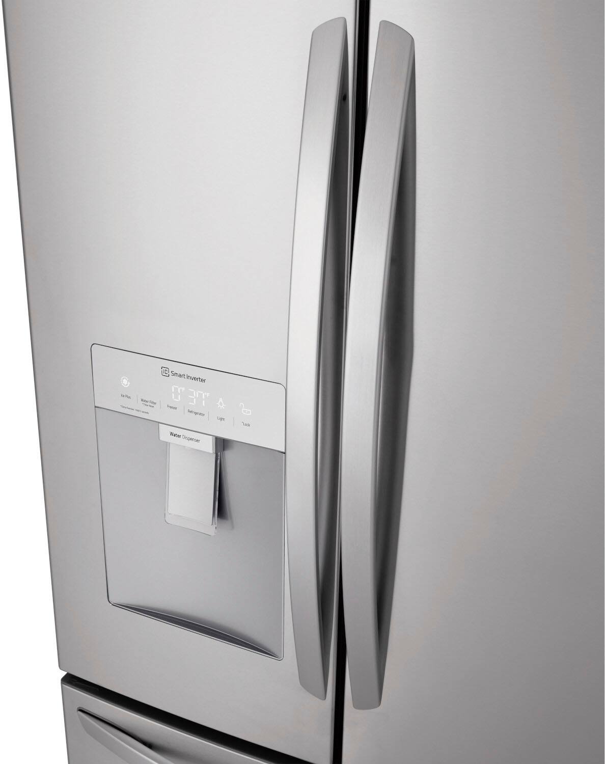 Alt View 3. LG - 28.6 Cu. Ft. 4-Door French Door Smart Refrigerator with Water Dispenser - Stainless Steel.