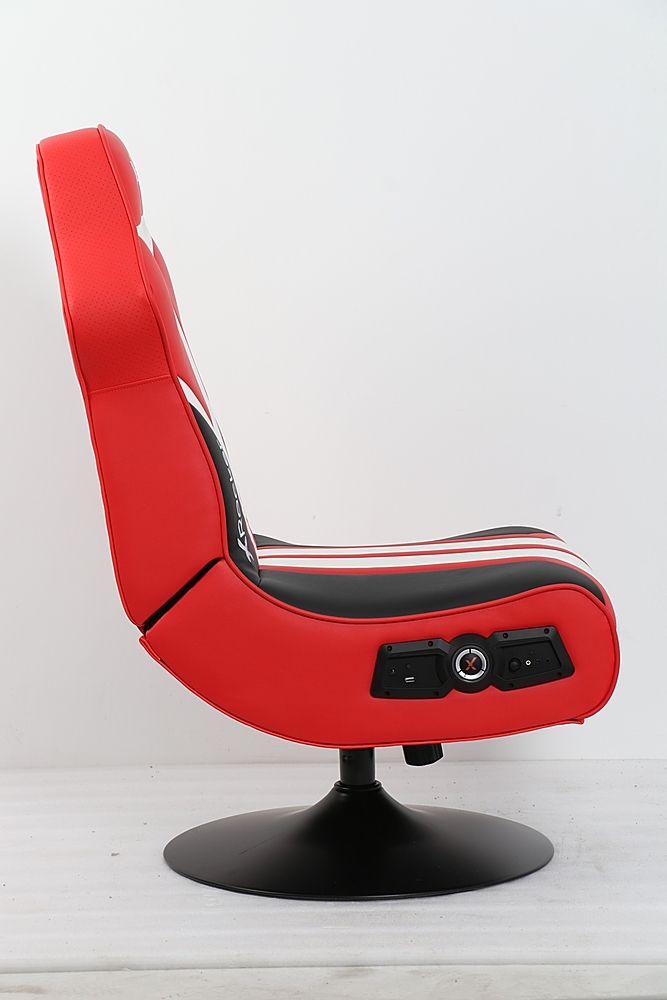 Left View: X Rocker - Play 2.0 Wired Floor Gaming Chair - Black