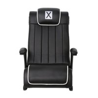 X Rocker - Midnight Pro Series Floor Rocker 2.1 Gaming Chair - Black and White - Front_Zoom
