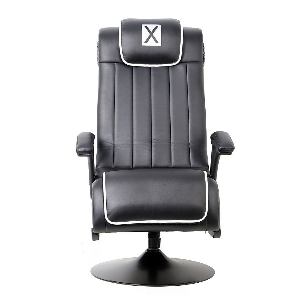 Angle View: X Rocker - Midnight Pro Series Pedestal Gaming Chair - Black and White