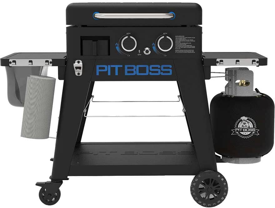 Left. Pit Boss - Ultimate Outdoor Gas 2-Burner Griddle - Black.