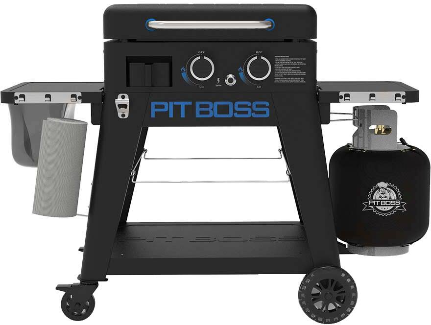 Left. Pit Boss - Ultimate Outdoor Gas 2-Burner Griddle - Black.