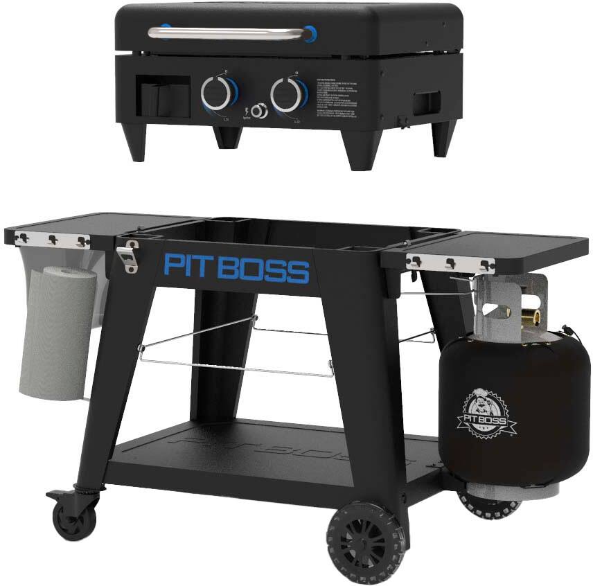 Alt View 11. Pit Boss - Ultimate Outdoor Gas 2-Burner Griddle - Black.