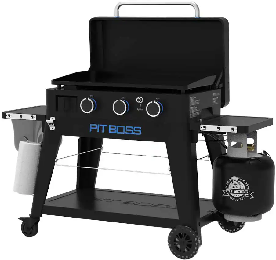 Angle. Pit Boss - Ultimate Outdoor Gas 3-Burner Griddle - Black.