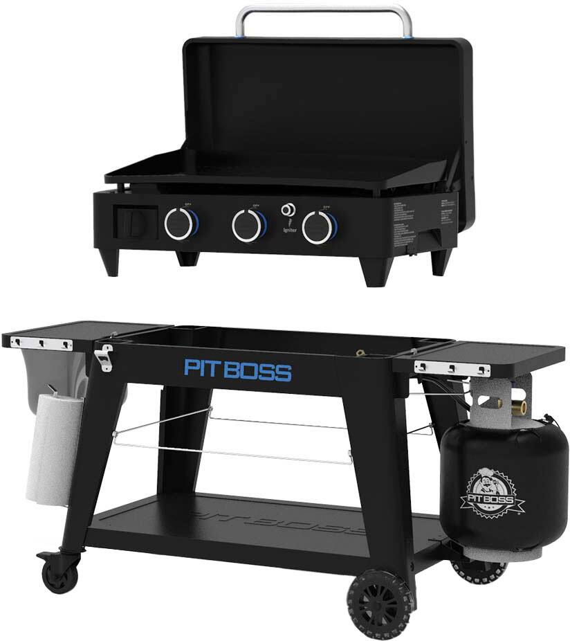 Alt View 11. Pit Boss - Ultimate Outdoor Gas 3-Burner Griddle - Black.