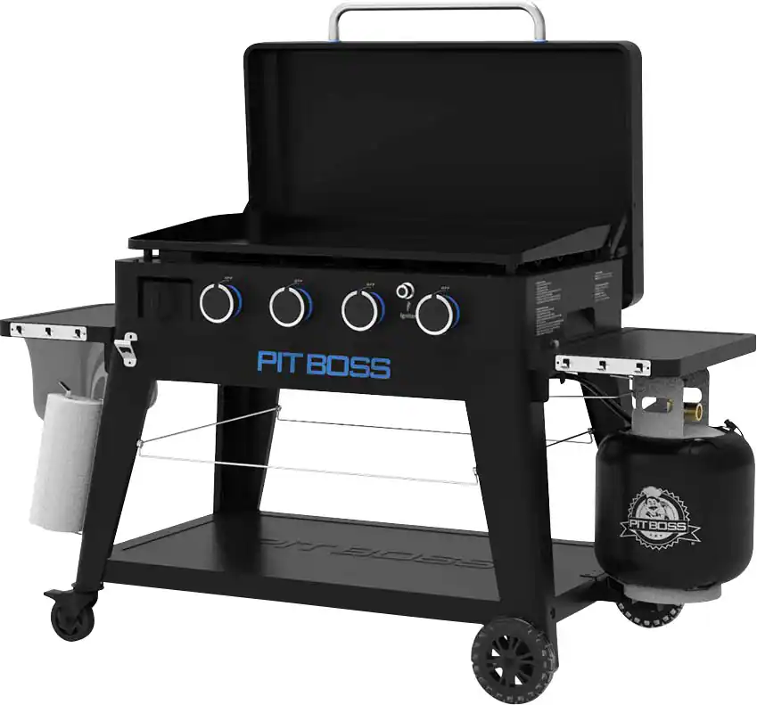 Angle. Pit Boss - Ultimate Outdoor Gas 4-Burner Griddle - Black.