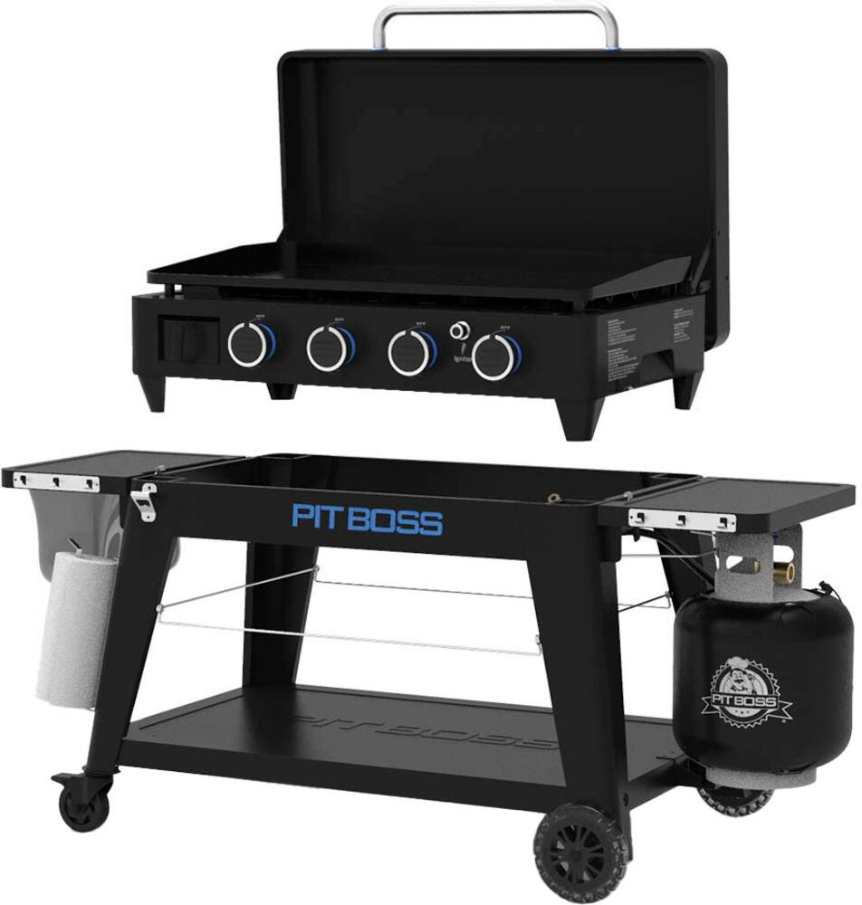 Alt View 11. Pit Boss - Ultimate Outdoor Gas 4-Burner Griddle - Black.