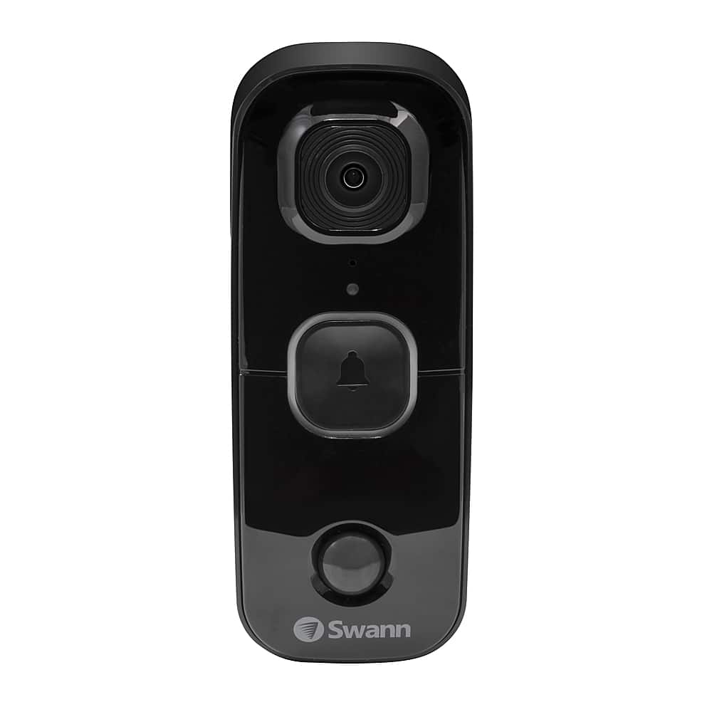 Alt View 16. Swann - Swann Smart WiFi Video Doorbell with Chime, 1080P Battery Operated, Ultra-Wide 180° View Indoor & Outdoor Surveillance - Black.