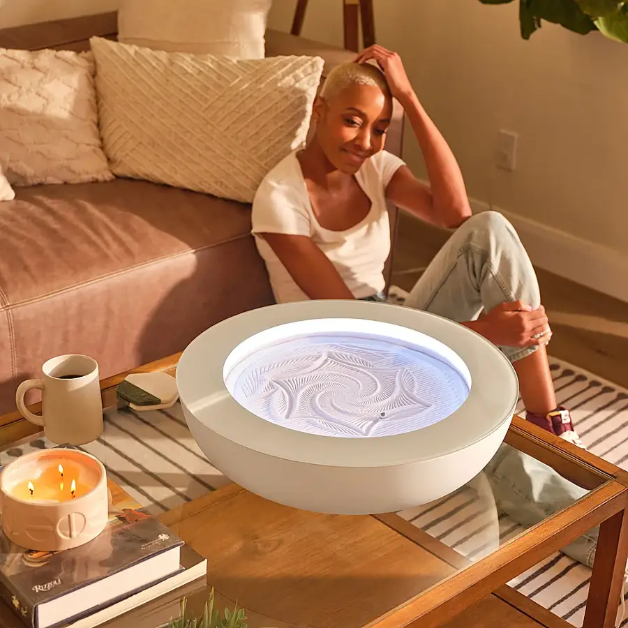 Alt View 14. Homedics - drift Meditation Sand Table 16” - Cream.