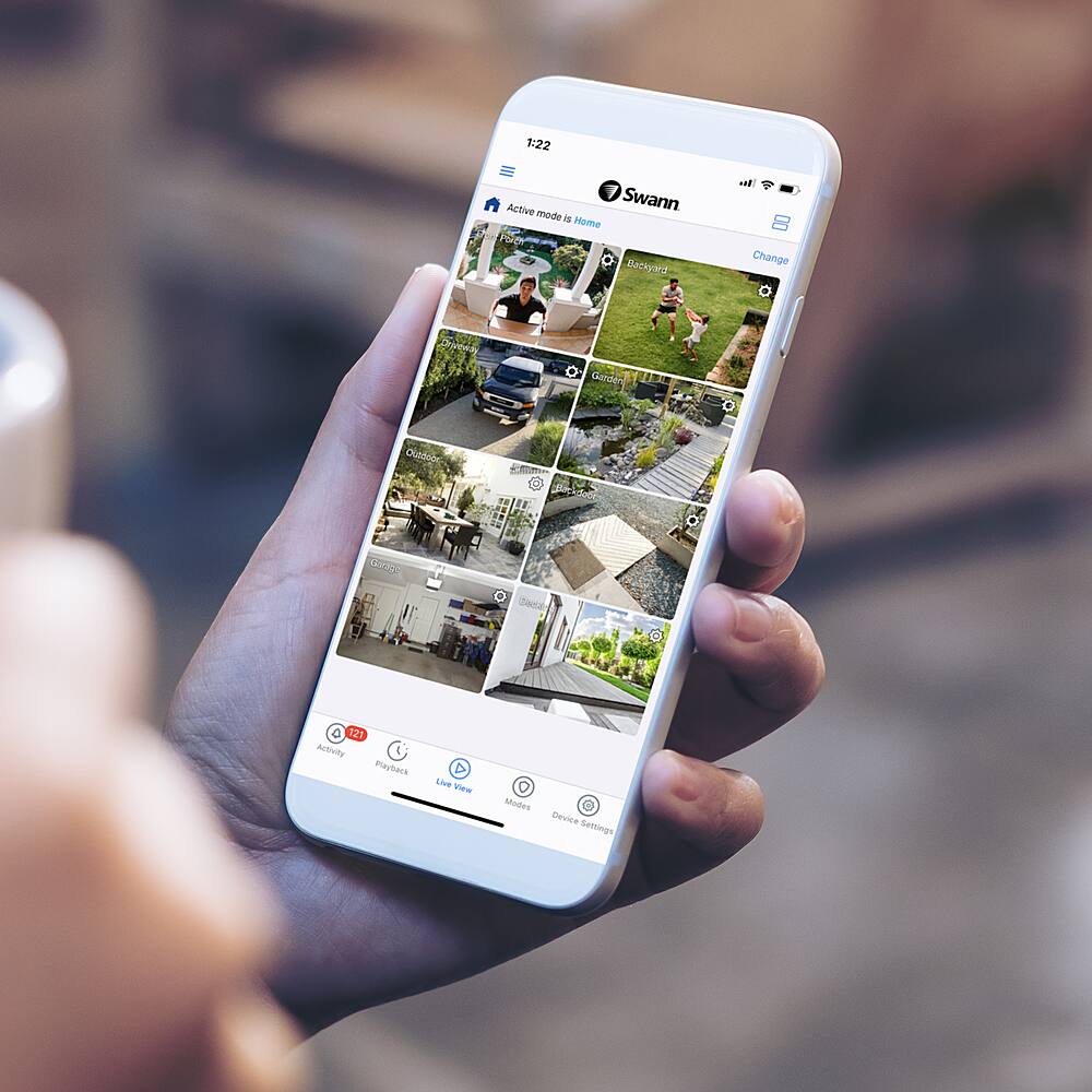 Alt View 17. Swann - Home 4-Channel, 4-Camera Indoor/Outdoor 1080p DVR 1TB HDD with Video Doorbell & Alarm New Home Security Starter Kit - White.