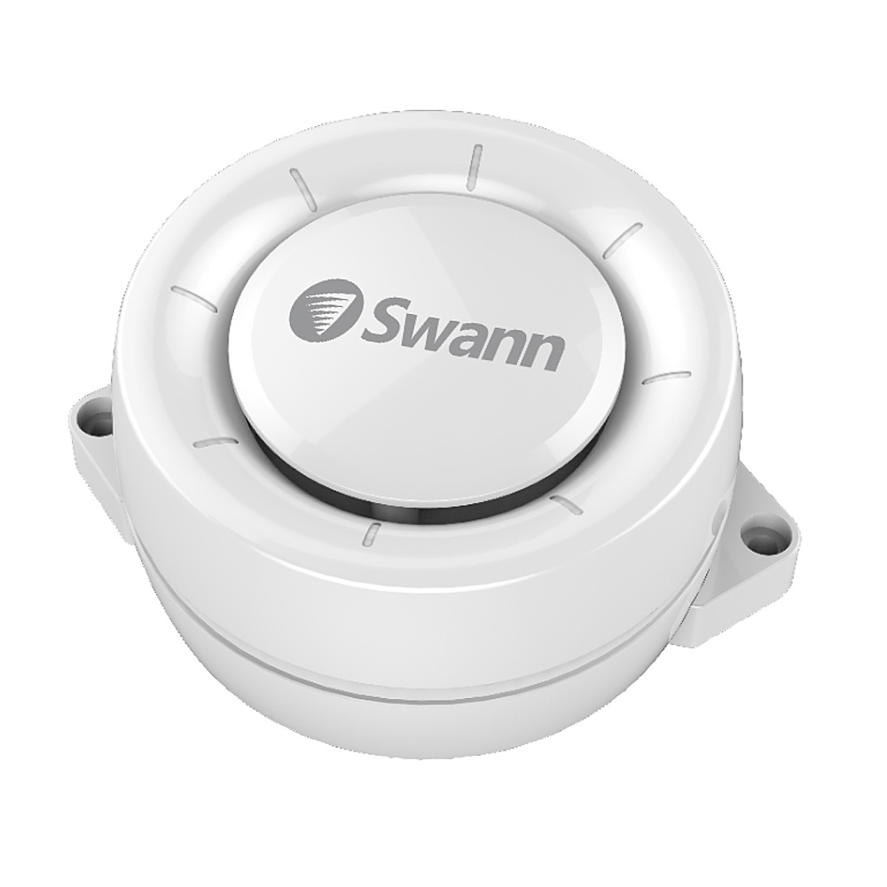Left View: Swann - Indoor Wired Siren Alert Sensor - White