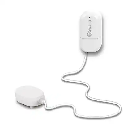 Front. Swann - Wireless Leak Alert Sensor - White.