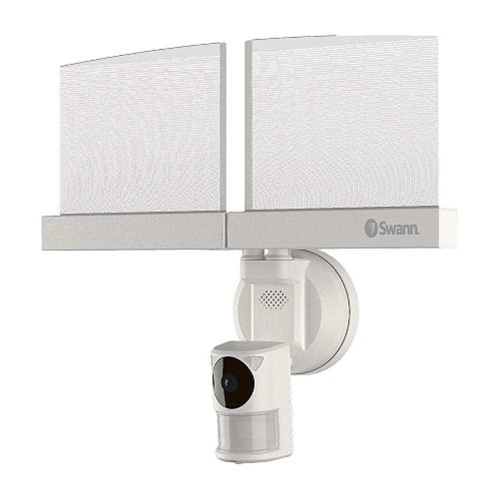 Left View: Swann - Enforcer Indoor/Outdoor Wired 1080p Slimline Floodlight Camera - White