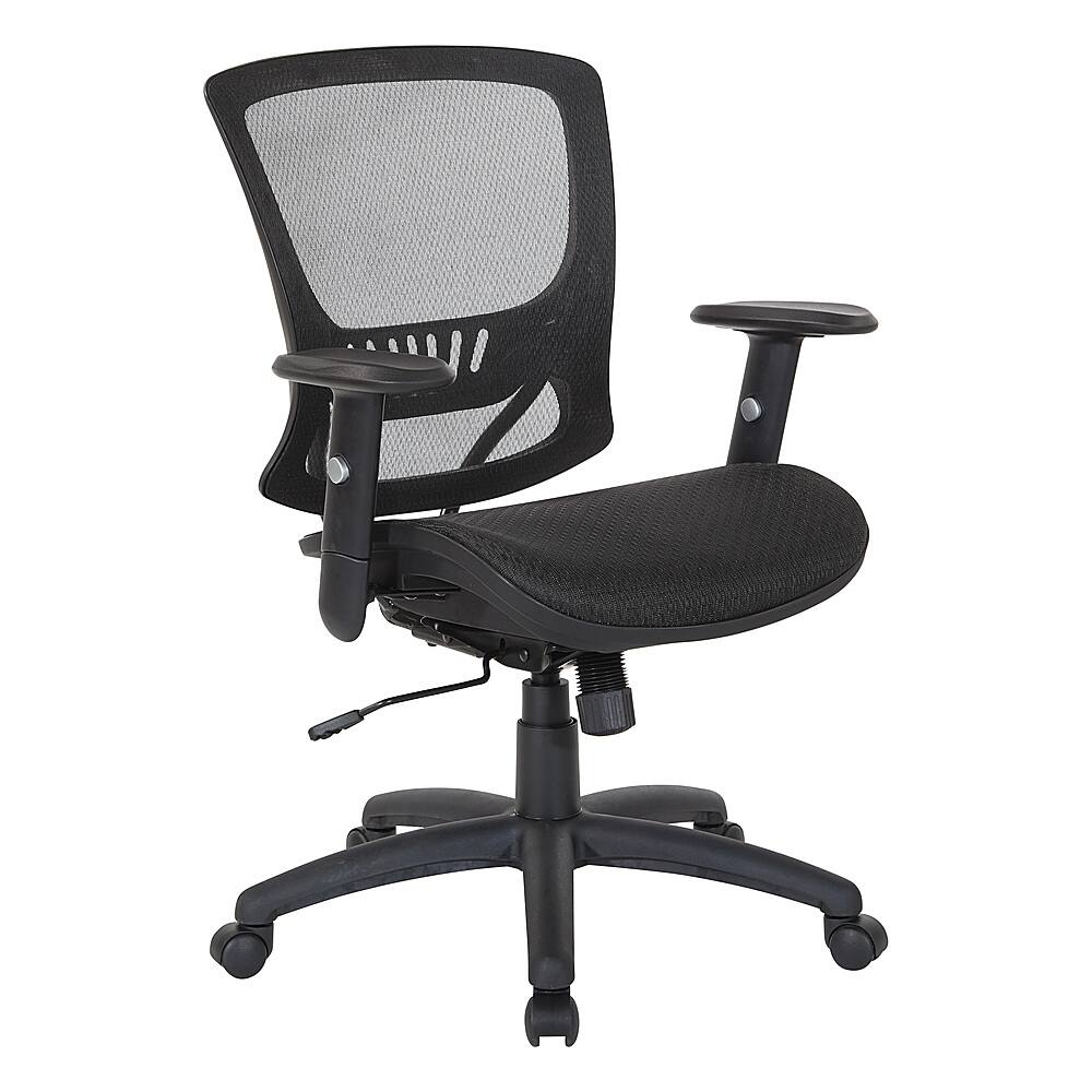 Angle. OSP Home Furnishings - Mesh Adjustable Managers Chair - Black.