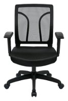 OSP Home Furnishings - Screen Back Chair with Mesh Seat Adjustable Task Chair - Black - Front_Zoom