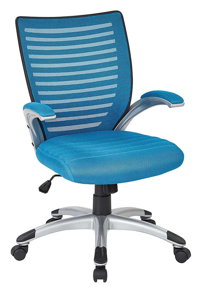 Angle View: OSP Home Furnishings - Mesh Seat and Screen Back Adjustable Managers Chair - Blue