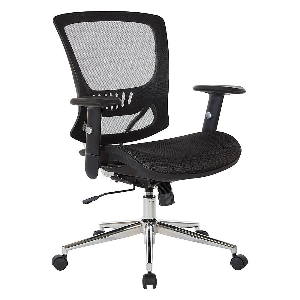 Angle. OSP Home Furnishings - Mesh Screen Seat and Back Adjustable Manager's Chair - Black.