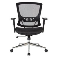 OSP Home Furnishings - Mesh Screen Seat and Back Adjustable Manager's Chair - Black - Front_Zoom
