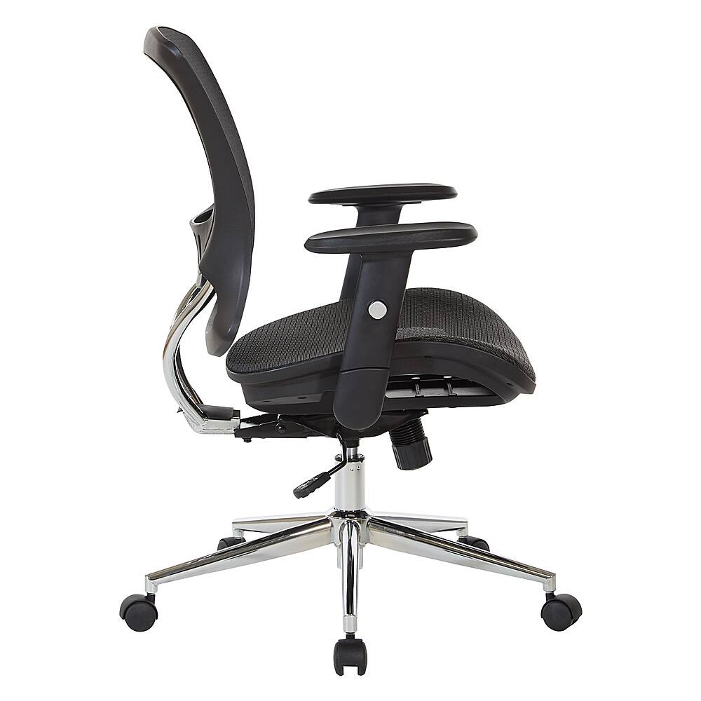 Left. OSP Home Furnishings - Mesh Screen Seat and Back Adjustable Manager's Chair - Black.