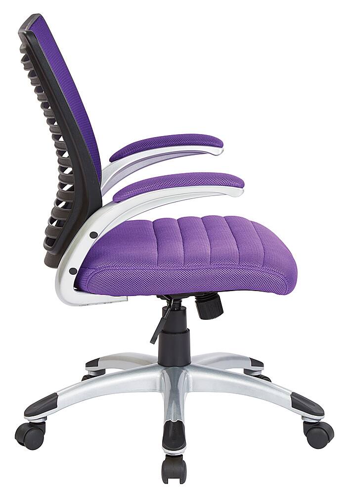 Left View: OSP Home Furnishings - Mesh  Seat and Screen Back Adjustable Managers Chair - Purple