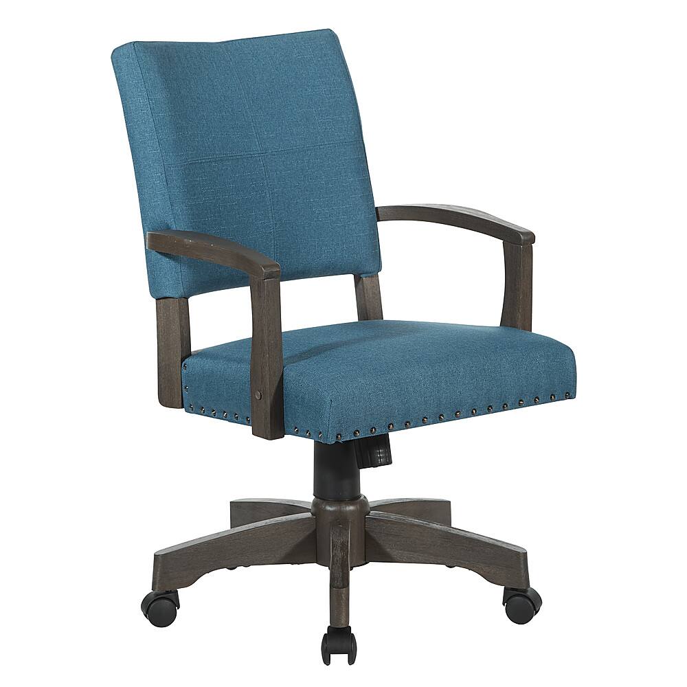 Angle. OSP Home Furnishings - Santina Bankers Chair - Blue.
