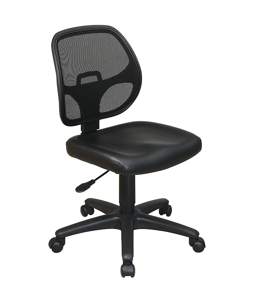 Angle View: OSP Home Furnishings - Mesh Screen Back and Vinyl Seat Task Chair - Black