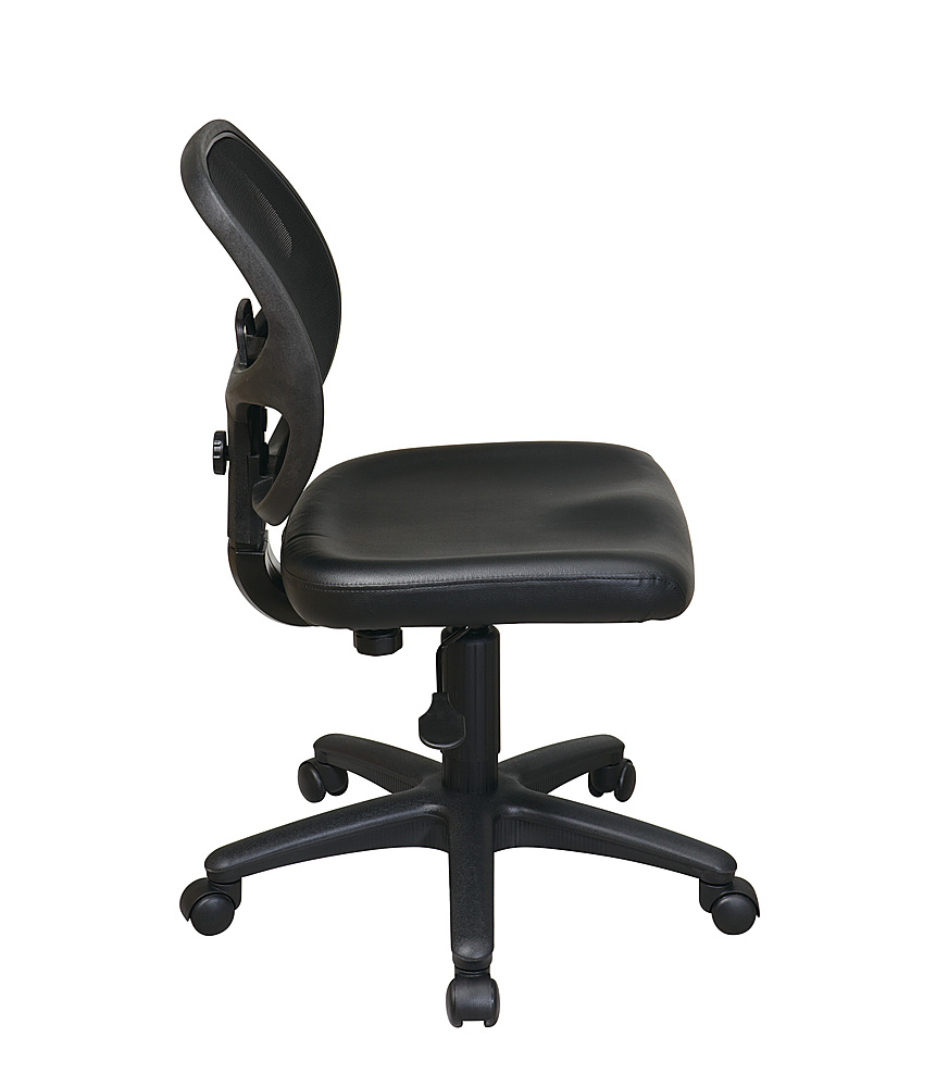 Left View: OSP Home Furnishings - Mesh Screen Back and Vinyl Seat Task Chair - Black