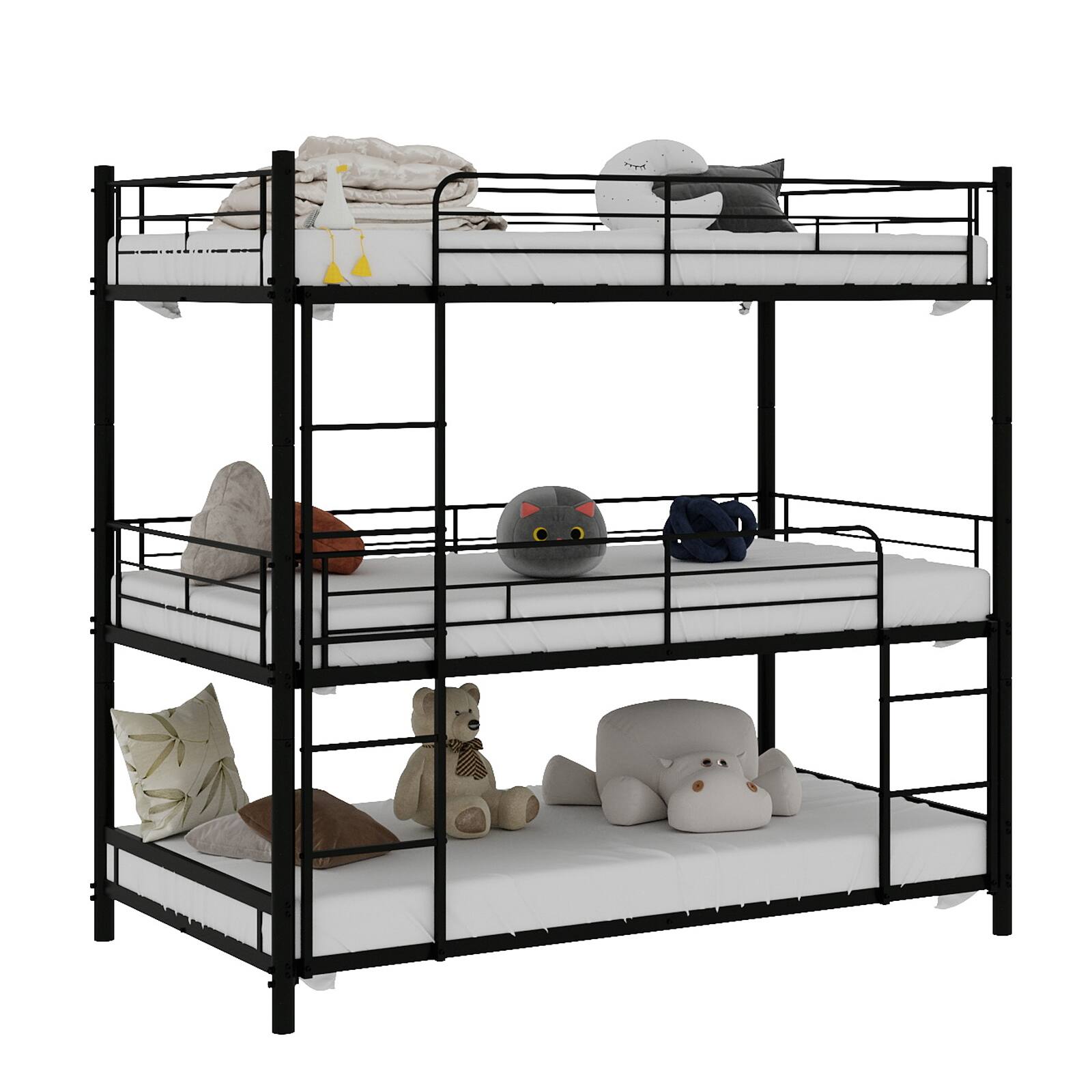 Alt View 7. Loheer - Loheer Twin Size Black Iron Bed Frame Heavy Duty Metal Base Noise Free Sturdy Steel Support for Small Spaces - Black.