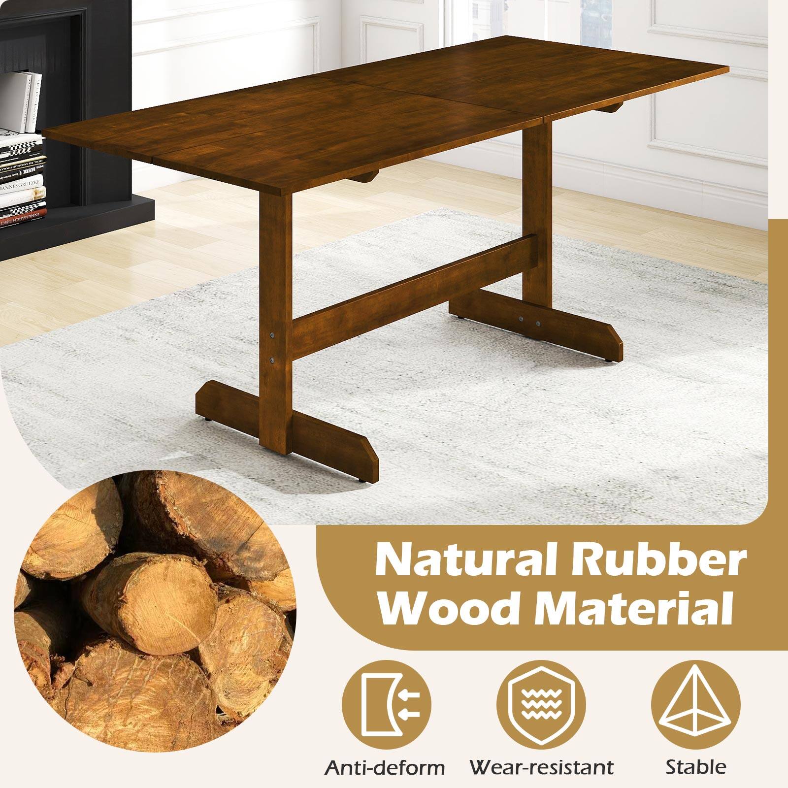 Natural Rubber Wood Material

- Anti-deform
- Wear-resistant
- Stable