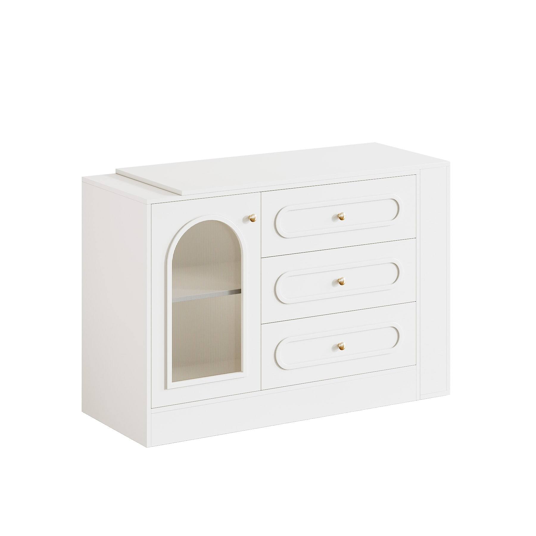 Back. Kadyn - Kadyn Stylish Dressing Table with Drawers, Modern Makeup Desk for Bedroom, Home Decor Vanity Storage, White - White.