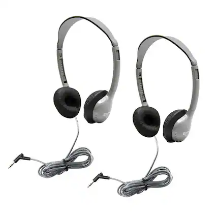 Front. HamiltonBuhl - SchoolMate Personal Stereo Headphone with Leatherette Cushions, Pack of 2.