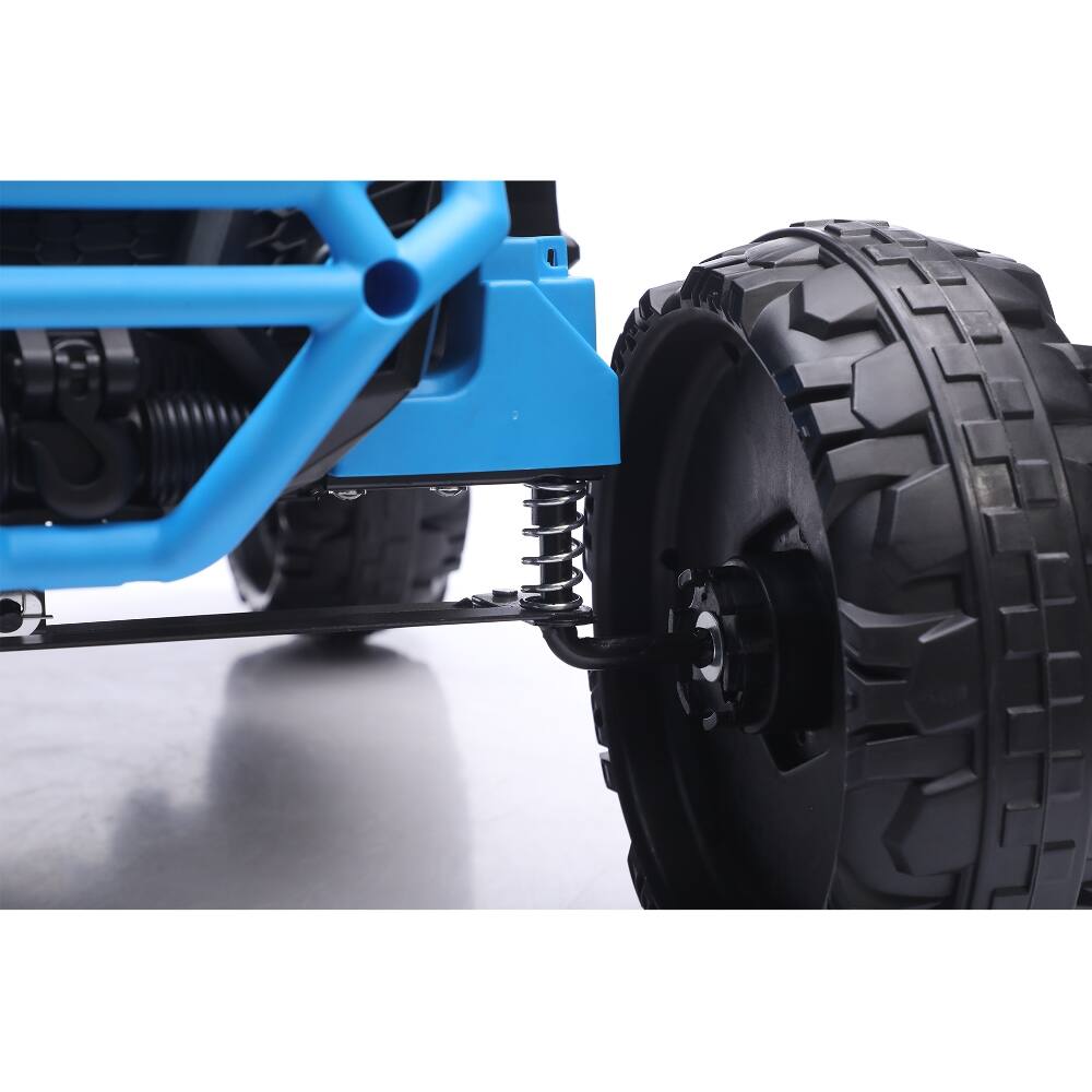 Alt View 8. Ropilly - Ropilly Light Blue 24V Kids Ride On UTV with Remote Control, 400W Motor, 3 Speeds, 4-Wheel Suspension.