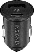 Insignia™ - 20W Vehicle Charger with 1 USB-C and 1 USB Port - Black - Front_Zoom