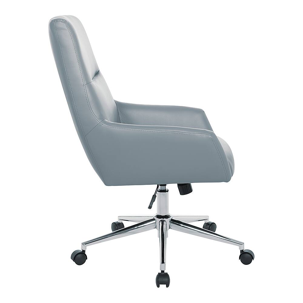 Left View: OSP Home Furnishings - Modern Scoop Office Chair - Charcoal