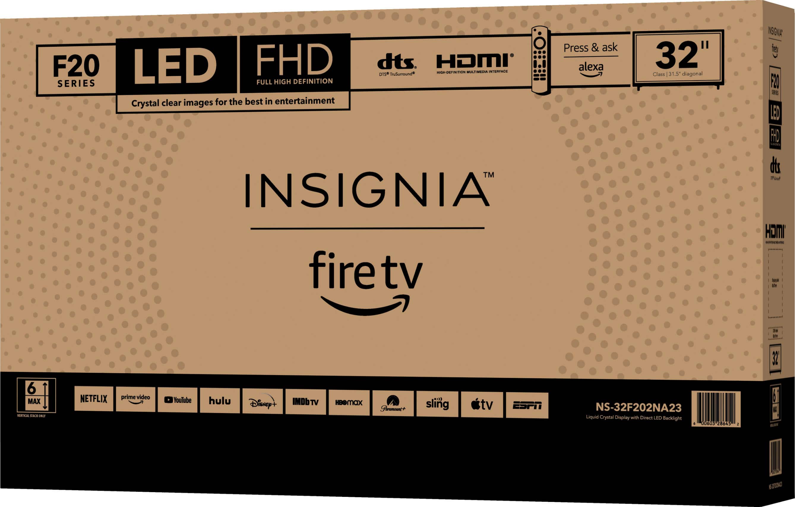 Alt View 2. Insignia™ - 32" Class F20 Series LED Full HD Smart Fire TV - Black.