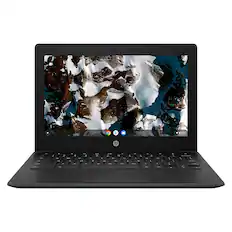Front. HP - Chromebook 11 G9 EE 11.6" Chromebook - Intel Celeron - 4 GB Memory - 32 GB eMMC - Black.