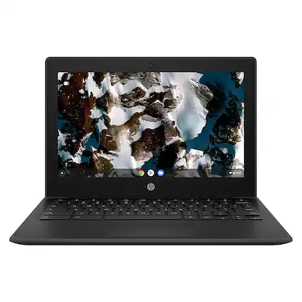Front. HP - Chromebook 11 G9 EE 11.6" Chromebook - Intel Celeron - 4 GB Memory - 32 GB eMMC - Black.
