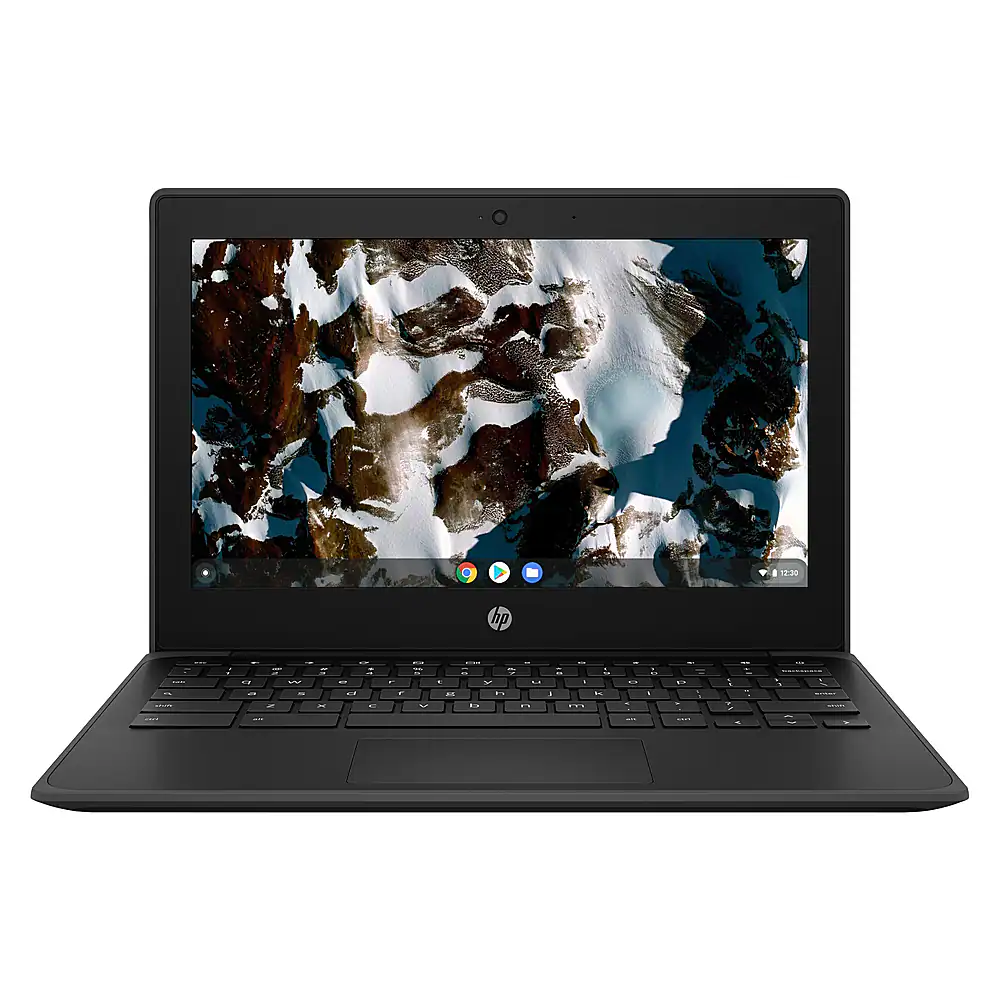 Front. HP - Chromebook 11 G9 EE 11.6" Chromebook - Intel Celeron - 4 GB Memory - 32 GB eMMC - Black.