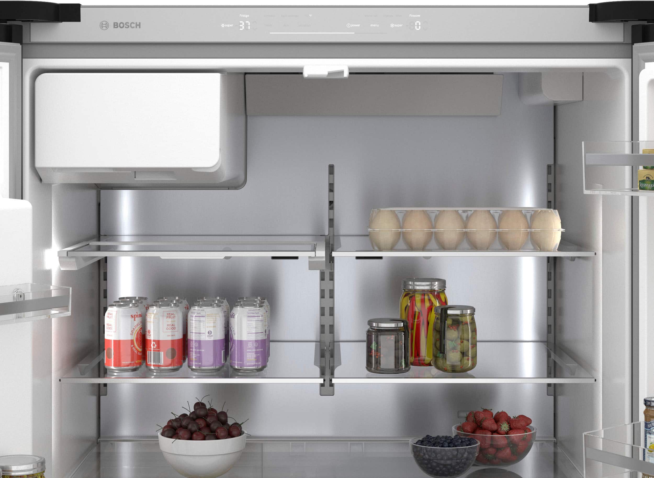 Alt View 5. Bosch - 500 Series 26 Cu. Ft. French Door Smart Refrigerator with External Water and Ice - Black Stainless Steel.