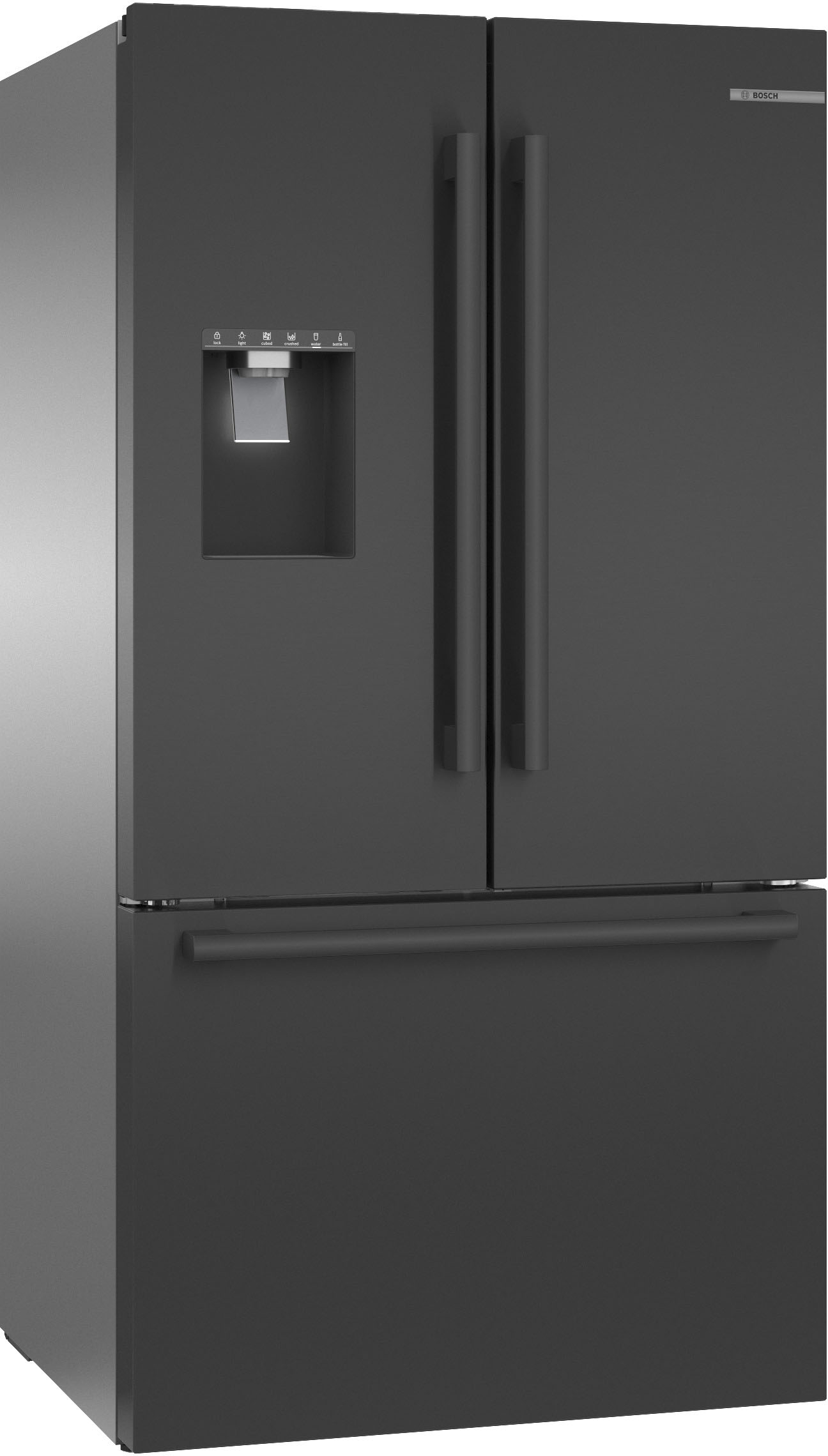 Angle View: KitchenAid - 21.9 Cu. Ft. French Door Counter-Depth Refrigerator - Black Stainless Steel
