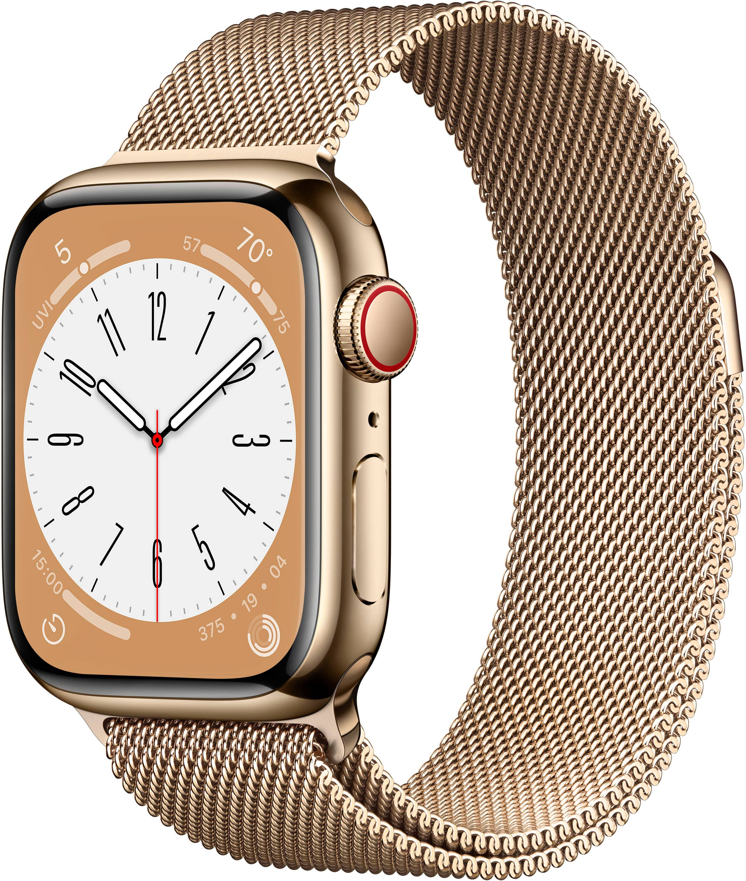 Apple Watch Series 8 (GPS + Cellular) 41mm Stainless Steel Case with Gold  Milanese Loop Gold MNJE3LL/A - Best Buy