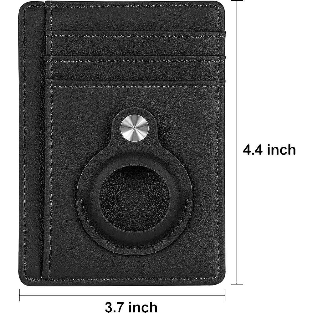 SaharaCase Slim Genuine Leather Wallet Case for Apple AirTag Black ...