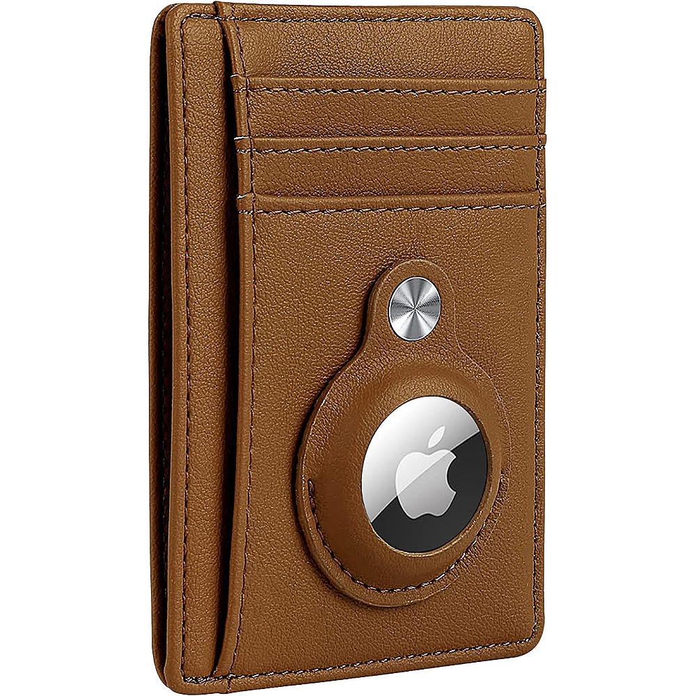 SaharaCase Slim Genuine Leather Wallet Case for Apple AirTag Brown AT00035  - Best Buy