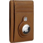 Angle Zoom. SaharaCase - Slim Genuine Leather Wallet Case for Apple AirTag - Brown.