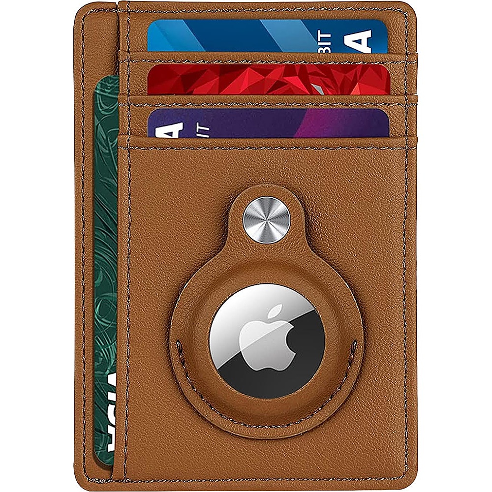 SaharaCase Slim Genuine Leather Wallet Case for Apple AirTag