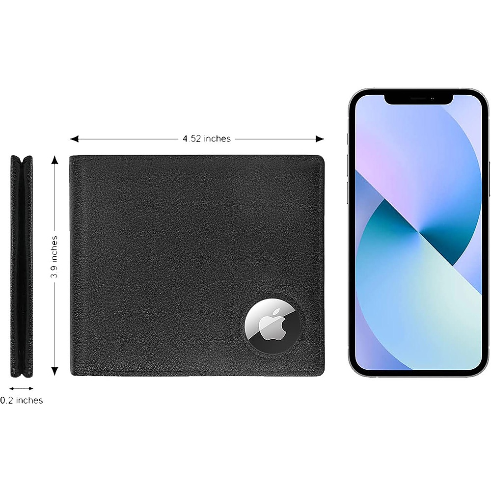 SaharaCase Slim Genuine Leather Wallet Case for Apple AirTag Black AT00034  - Best Buy