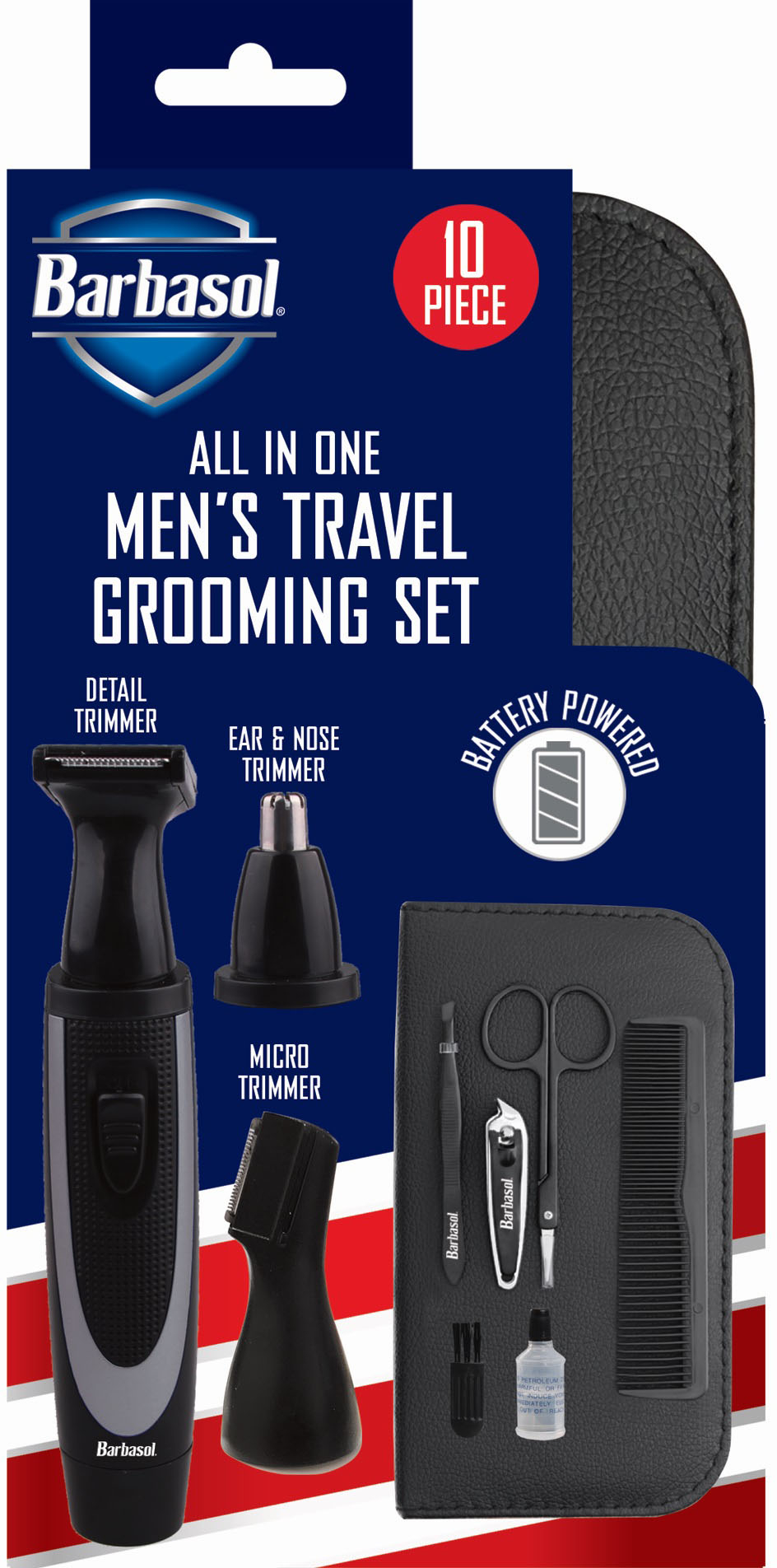 Angle View: Barbasol 10pc All In One Grooming Kit - Black